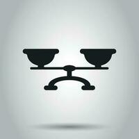 Scale weigher vector icon. Weigher, balance sign illustration. Business concept simple flat pictogram on isolated background.