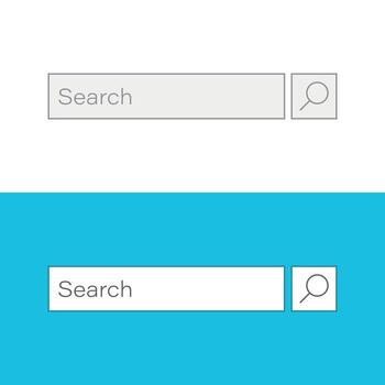 Search bar vector ui element icon in flat style. Search website form illustration field. Find search business concept.