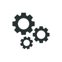 Gear vector icon in flat style. Cog wheel illustration on white isolated background. Gearwheel cogwheel business concept.