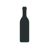 Wine bottle icon in flat style. Alcohol bottle illustration on white isolated background. Beer, vodka, wine  concept. vector