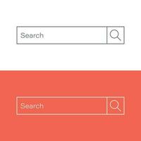 Search bar vector ui element icon in flat style. Search website form illustration field. Find search business concept.