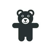 Teddy bear plush toy icon. Vector illustration. Business concept bear pictogram.