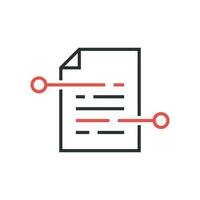 Document paper icon in flat style. Terms sheet illustration on white isolated background. Document analytics business concept. vector