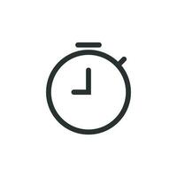 Clock timer icon in flat style. Time alarm illustration on white isolated background. Stopwatch clock business concept. vector