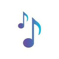 Music note icon in flat style. Sound media illustration on white isolated background. Audio note business concept. vector