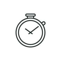 Clock timer icon in flat style. Time alarm illustration on white isolated background. Stopwatch clock business concept. vector