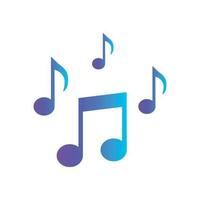 Music note icon in flat style. Sound media illustration on white isolated background. Audio note business concept. vector