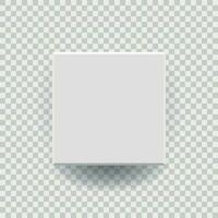 White blank package cardboard box vector icon in flat style. 3d box package illustration on isolated background. Square paper cube concept.