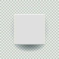 blanco blanco paquete cartulina caja vector icono en plano estilo. 3d caja paquete ilustración en aislado antecedentes. cuadrado papel cubo concepto.