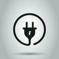 Plug socket icon. Vector illustration on isolated background. Business concept power wire cable pictogram.