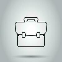 Suitcase box icon in line style. Vector illustration on isolated background. Business concept luggage pictogram.