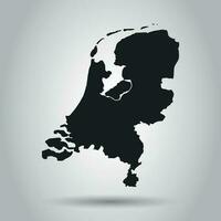 Netherlands vector map. Black icon on white background.