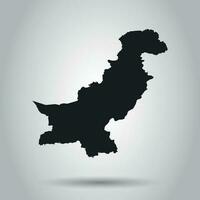 Pakistán vector mapa. negro icono en blanco antecedentes.