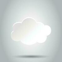 nube cielo vector icono. nubes con sombra plano vector ilustración. dibujos animados burbuja negocio concepto pictograma.