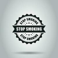 Stop smoking grunge rubber stamp. Vector illustration on white background. Business concept no smoke stamp pictogram.