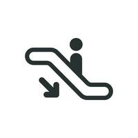 Escalator elevator icon. Vector illustration. Business concept escalator pictogram.