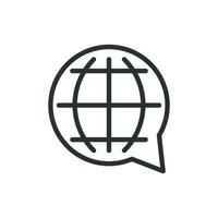 Choose or change language icon. Vector illustration. Business concept globe world communication pictogram.