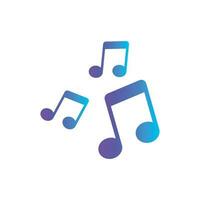 Music note icon in flat style. Sound media illustration on white isolated background. Audio note business concept. vector