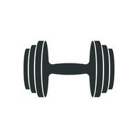 Dumbbell fitness gym in flat style. Barbell illustration on white isolated background. Bodybuilding sport concept. vector