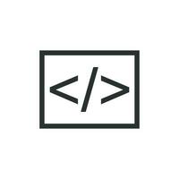 Open source business vector icon in flat style. Api programming illustration on white isolated background. Programmer technology concept.
