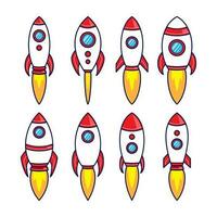 Space Rocket Design Collection Set vector