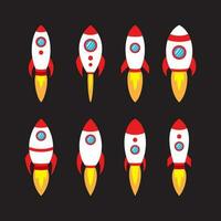 Space Rocket Design Collection Set vector