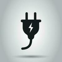 Plug socket icon. Vector illustration on isolated background. Business concept power wire cable pictogram.