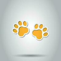 Paw print animal icon. Vector illustration on isolated background. Business concept dog or cat pawprint pictogram.