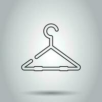 Hanger icon in line style. Vector illustration on isolated background. Business concept wardrobe hander pictogram.