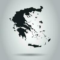 Greece vector map. Black icon on white background.