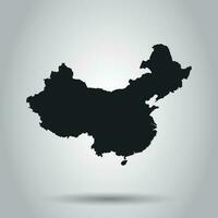 China map. Flat vector illustration on white background