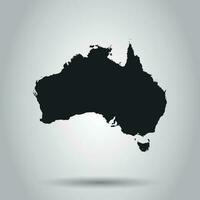 Australia map icon. Flat vector illustration. Australia sign symbol with shadow on white background.