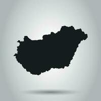 Hungary vector map. Black icon on white background.