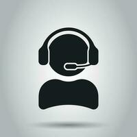 Operator with microphone vector icon. Operator in call center illustration.