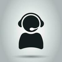 Operator with microphone vector icon. Operator in call center illustration.