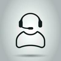 Operator with microphone vector icon. Operator in call center illustration.