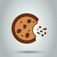 Cookie flat vector icon. Chip biscuit illustration. Dessert food pictogram. Business concept simple flat pictogram on isolated background.