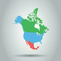 North America map icon. Business cartography concept North America pictogram. Vector illustration.