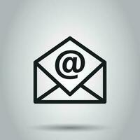 Mail envelope vector icon. Email flat vector illustration. E-mail business concept pictogram on white background.