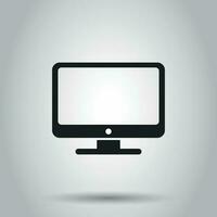 Computer monitor icon. Vector illustration on isolated background. Business concept tv monitor pictogram.