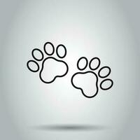 Paw print animal icon in line style. Vector illustration on isolated background. Business concept dog or cat pawprint pictogram.