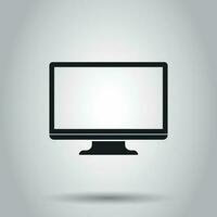 Computer monitor icon. Vector illustration on isolated background. Business concept tv monitor pictogram.