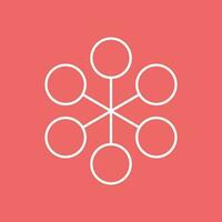 Structure simple flat icon. Vector illustration on red background.