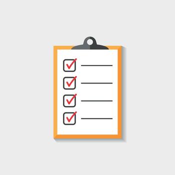 To do list icon. Checklist, task list vector illustration in flat style. Reminder concept icon on white background.
