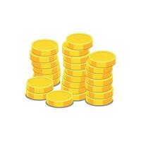 Money icon on white background. Coins vector illustration in flat style. Icons for design, website.