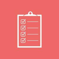 To do list icon. Checklist, task list vector illustration in flat style. Reminder concept icon on red background.