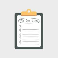 To do list icon with hand drawn text. Checklist, task list vector illustration in flat style on white background.