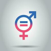 Gender equal icon. Vector illustration on isolated background. Business concept men and women pictogram.