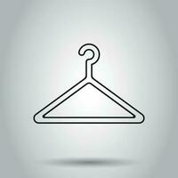 Hanger icon in line style. Vector illustration on isolated background. Business concept wardrobe hander pictogram.