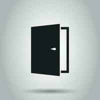 Exit door icon. Vector illustration on isolated background. Business concept open door pictogram.